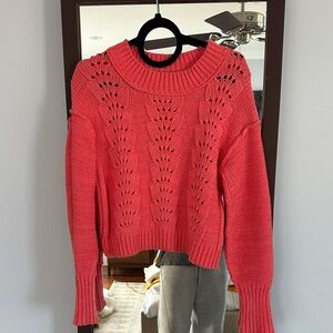 Free people coral bell song cable knit cropped sweater